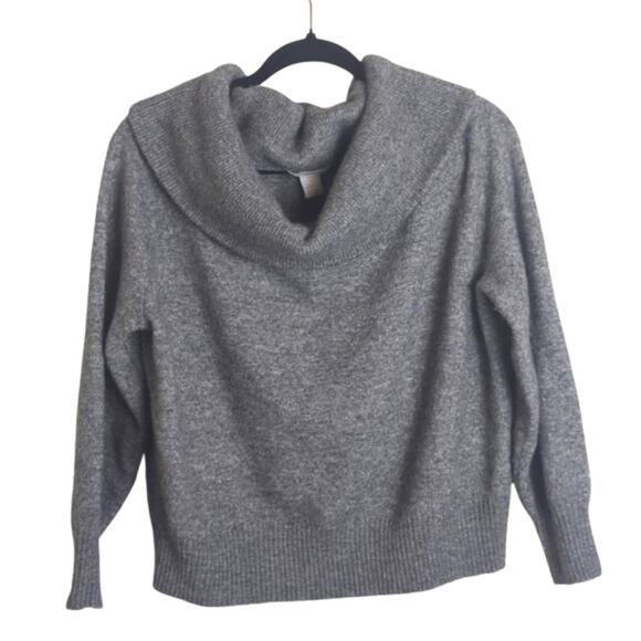 Minimalist Boxy Cowl Neck Sweater Wool Blend Women's Oversized Small - Picture 1 of 9